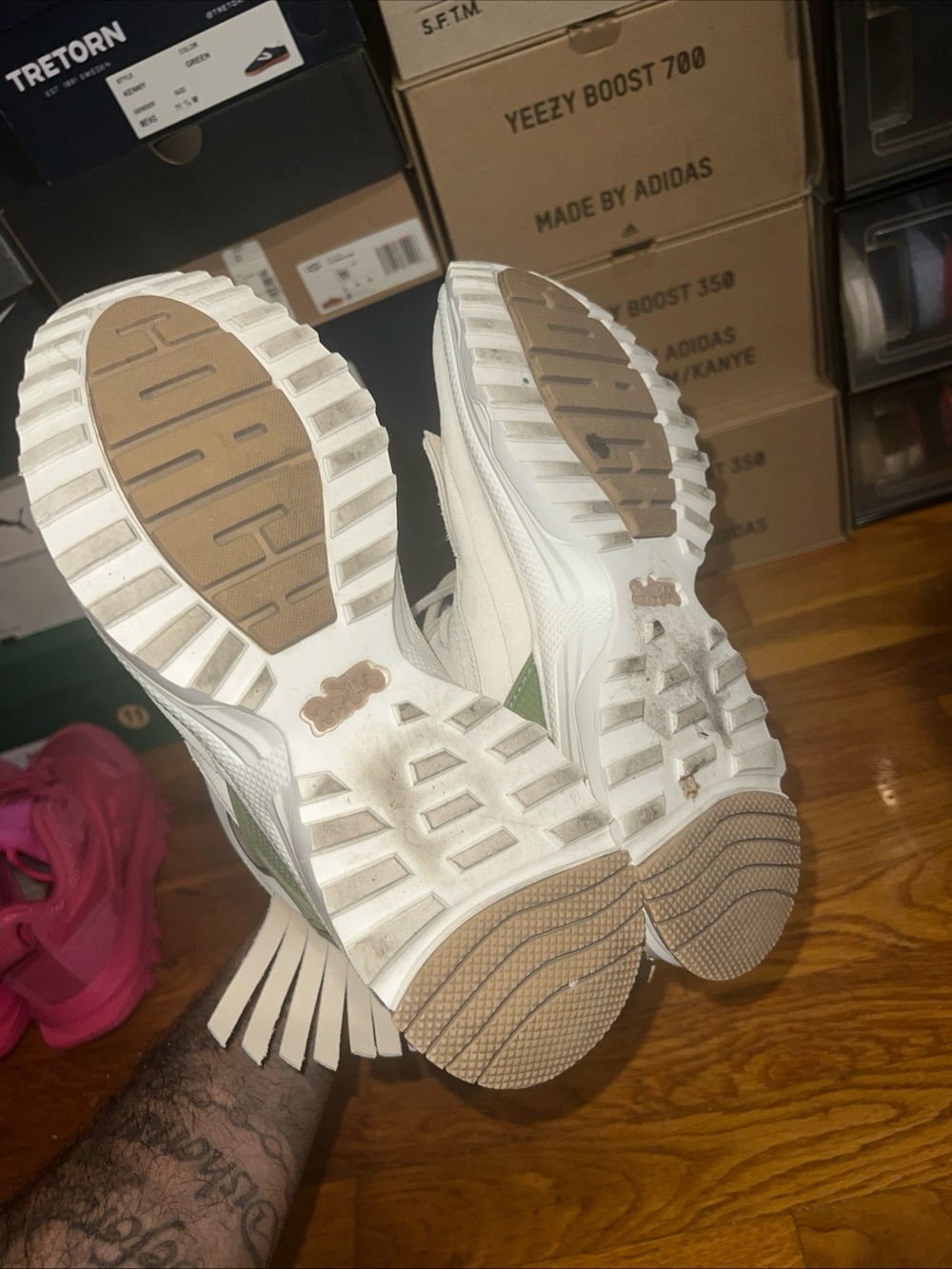 Coach cream  Fringe High-Top Sneakers with Olive accent - Picture 12 of 12